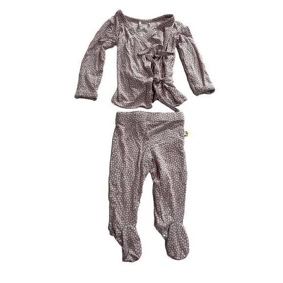 PARZ by Posh Peanut Two Piece Kimono Set in Purple White - Picture 1 of 3